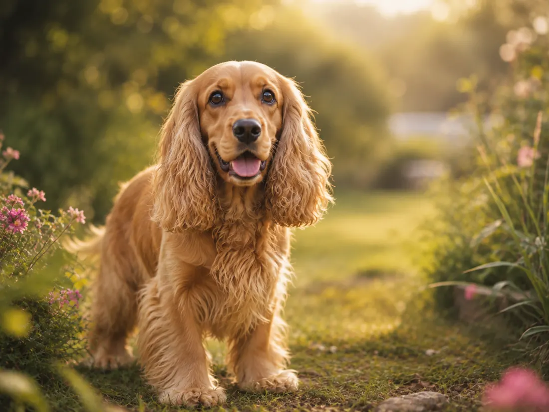 English Cocker Spaniel im Garten